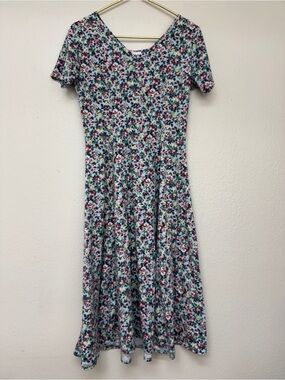 Vintage SMW Style My Way Dress Small Pink Floral Maxi Retro 80s Feminine Boho